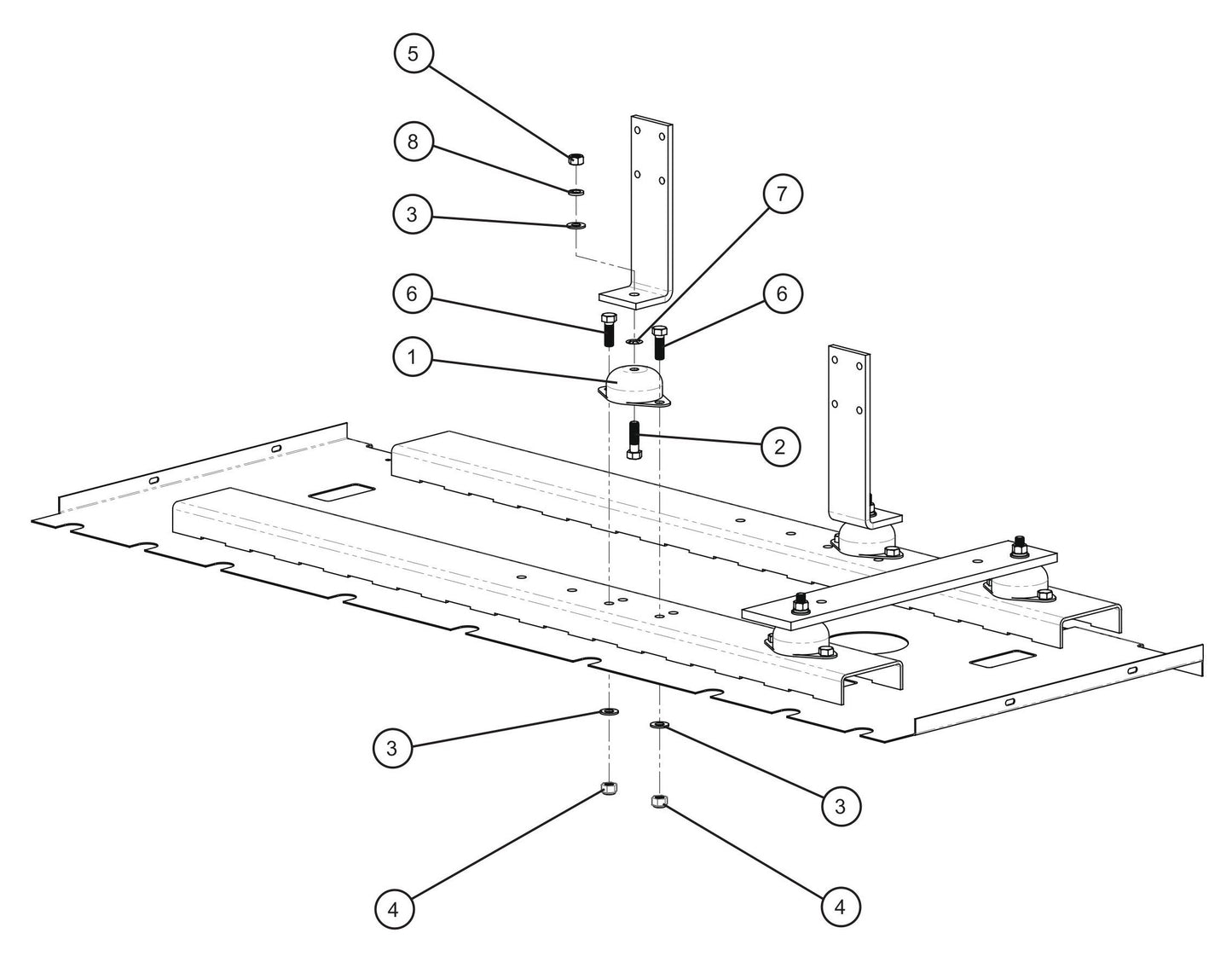 Engine Isolator Mounts Assembly Parts for MAXI-HEAT MH500iQ (0001MH16 TO 9999MH16) by allmand