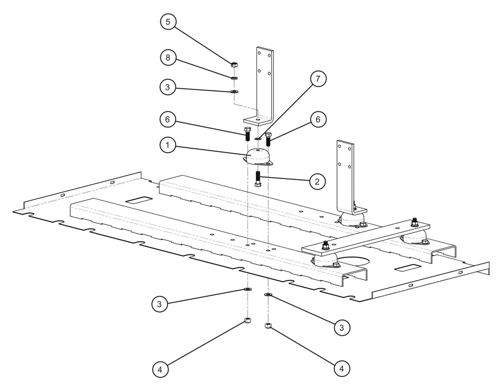 Engine Isolator Mounts Assembly Parts for MAXI-HEAT MH500iQ (0001MH16 TO 9999MH16) by allmand