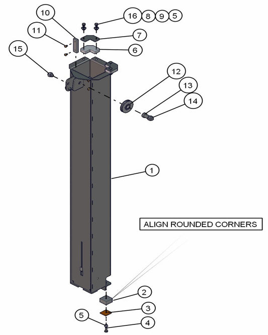 Section 3 Hydraulic Tower Assembly Parts for ML20B Series Maxi-Light (0001MXL08-0001MXL10) by Allmand