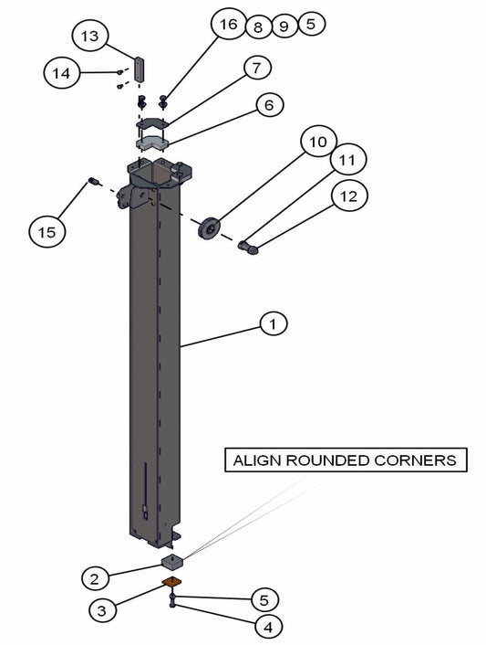 Section 5 Hydraulic Tower Assembly Parts for ML20B Series Maxi-Light (0001MXL08-0001MXL10) by Allmand
