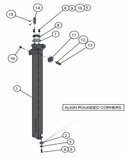 Section 6 Hydraulic Tower Assembly Parts for ML20B Series Maxi-Light (0001MXL08-0001MXL10) by Allmand