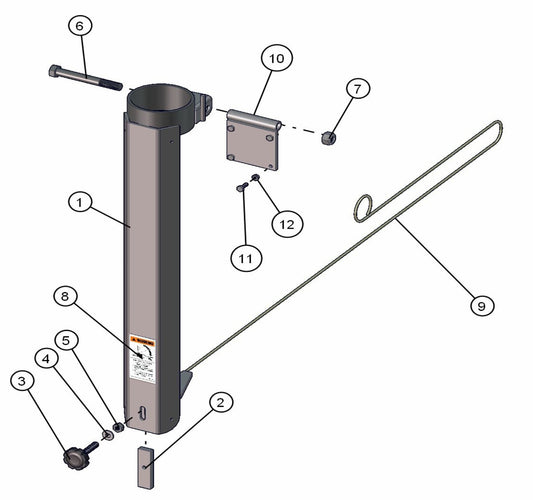 Manual Tower Pivot Section Assembly Parts for ML20B Series Maxi-Light (0001MXL08-0001MXL10) by Allmand
