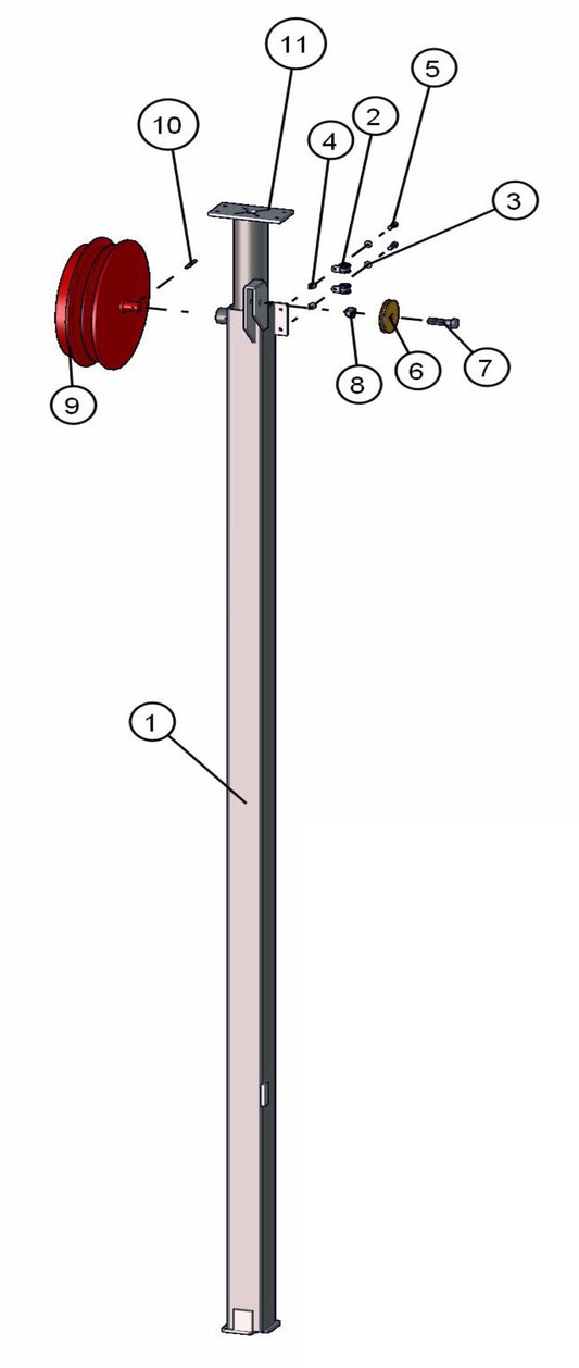 Electric Tower Section 2 & 3 Assembly Parts for ML20B Series Maxi-Light (0001MXL08-0001MXL10) by Allmand