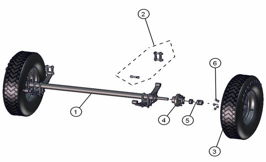 Axle Assembly Parts for ML20B Series Maxi-Light (0001MXL08-0001MXL10) by Allmand