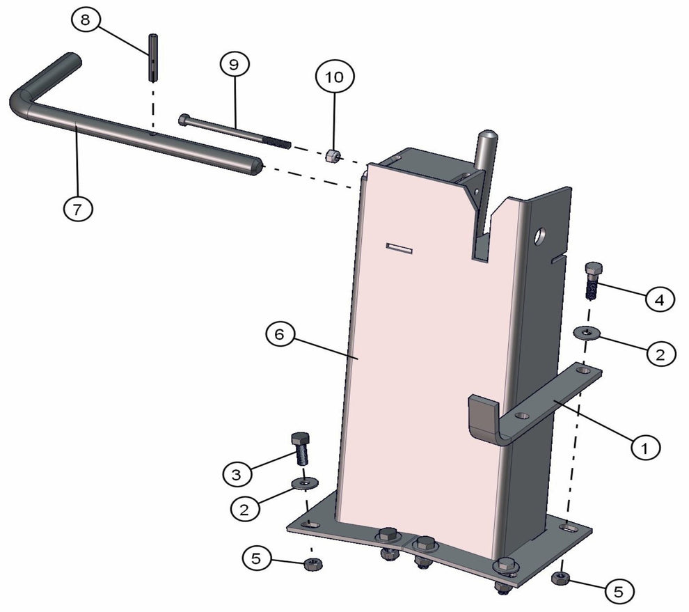 Extended Rear Tower Support Assembly Parts for ML20B Series Maxi-Light (0001MXL08-0001MXL10) by Allmand