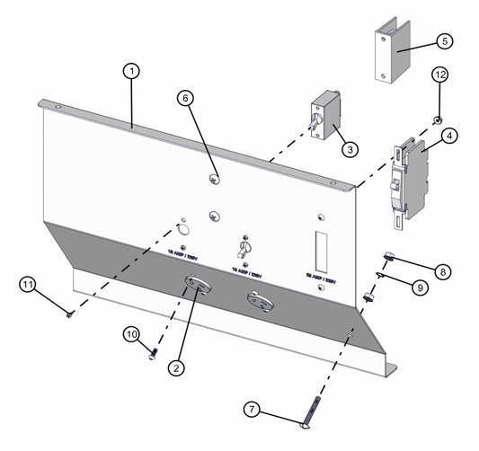 Rear Outlet Panel Pre 2012 Assembly Parts for Maxi-Lite FCS AS3000 (0001MXL10 TO 9999MXL13) by Allmand