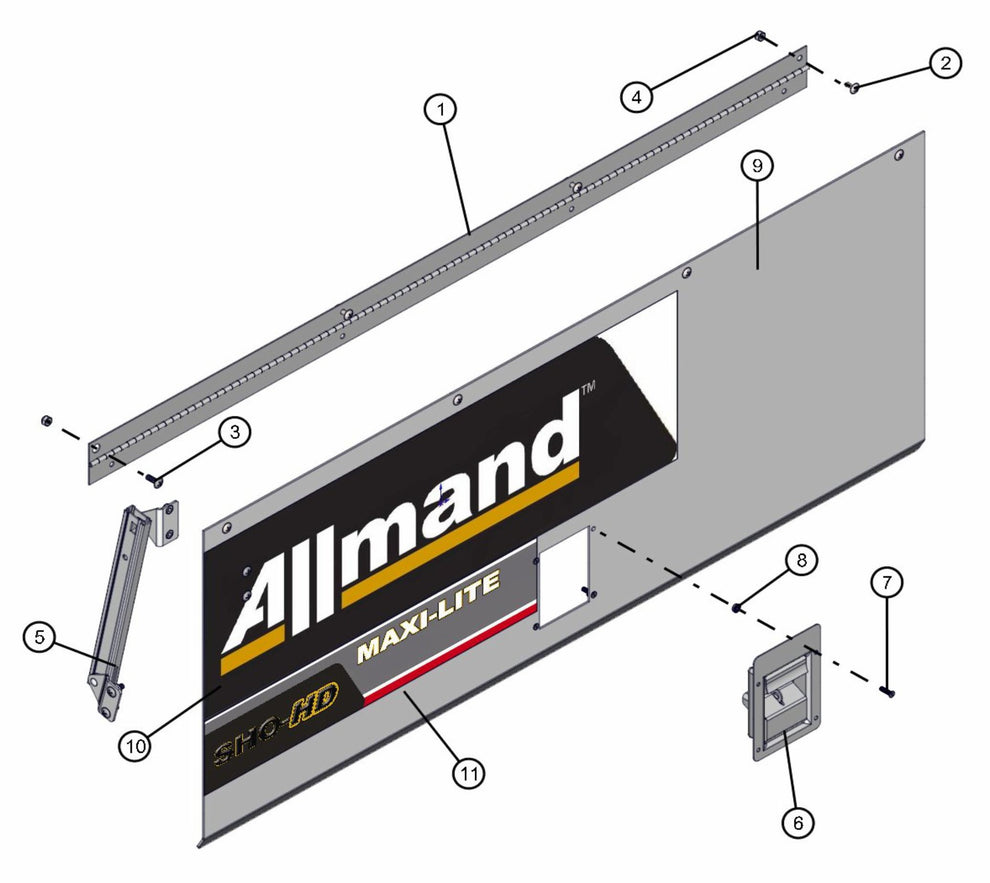 Right Door Assembly Parts for Maxi-Lite FCS AS3000 (0001MXL10 TO 9999MXL13) by Allmand