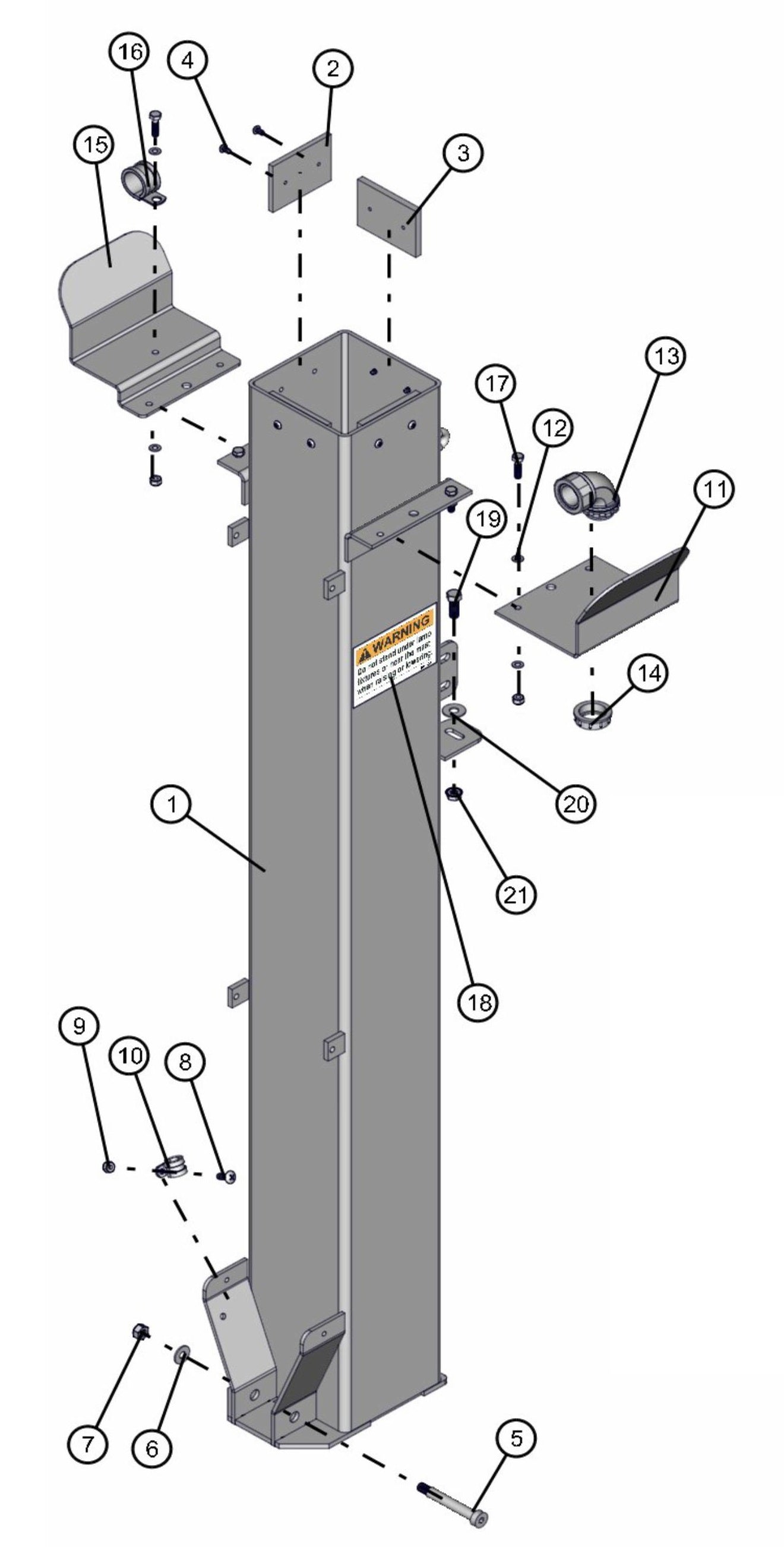 Section 1 Assembly Parts for Maxi-Lite FCS AS3000 (0001MXL10 TO 9999MXL13) by Allmand