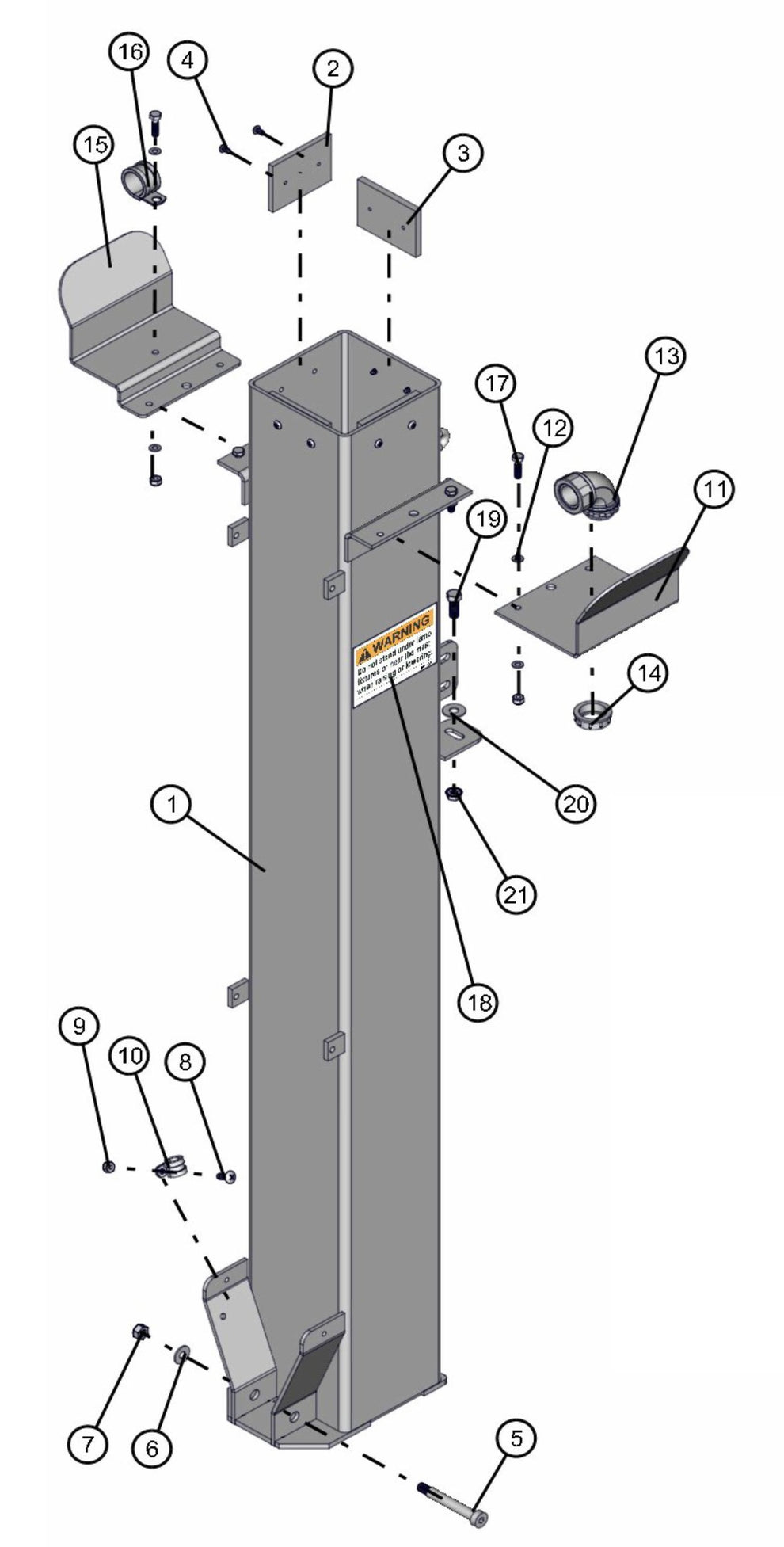 Section 1 Assembly Parts for Maxi-Lite FCS AS3000 (0001MXL10 TO 9999MXL13) by Allmand