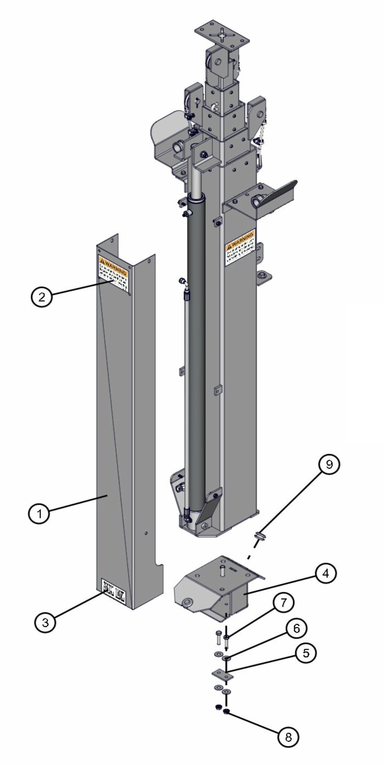 Tower Pedestal Assembly Parts for Maxi-Lite FCS AS3000 (0001MXL10 TO 9999MXL13) by Allmand