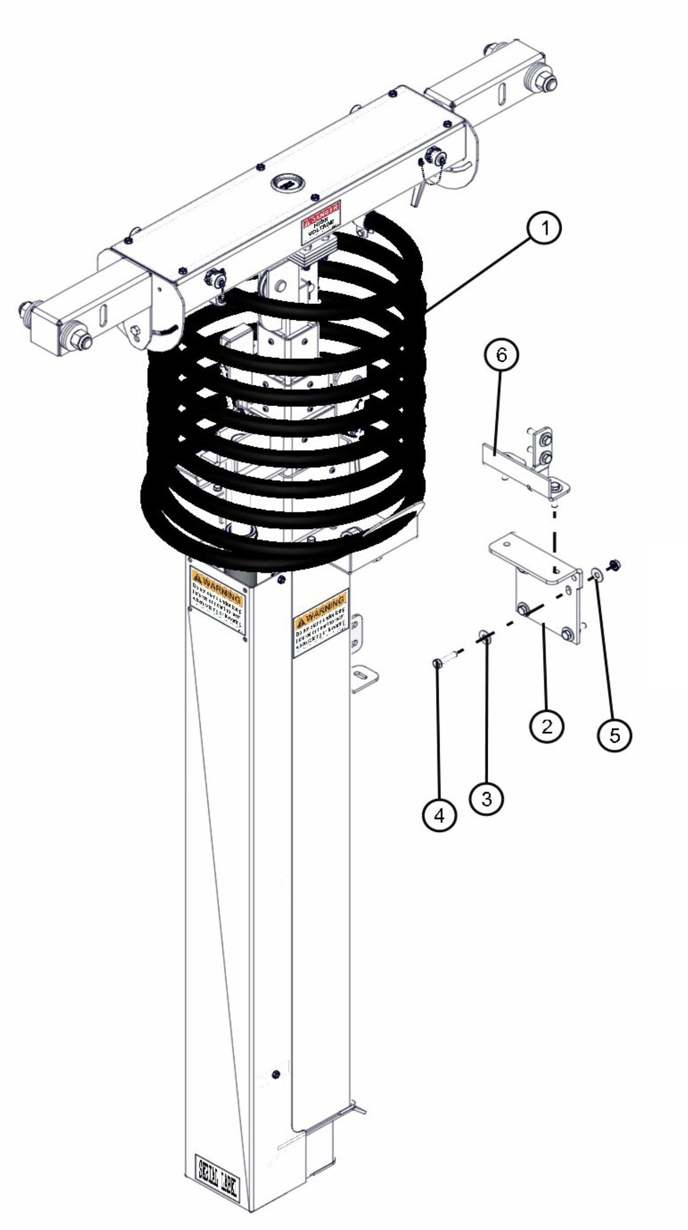 Tower Mount and Nycoil Assembly Parts for Maxi-Lite FCS AS3000 (0001MXL10 TO 9999MXL13) by Allmand
