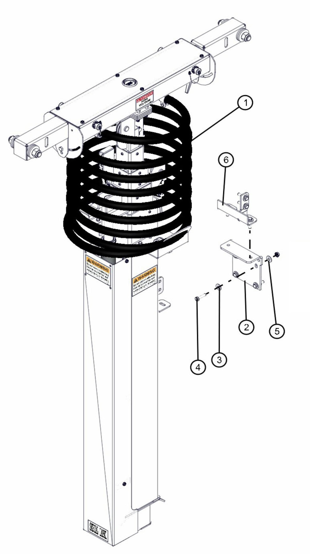 Tower Mount and Nycoil Assembly Parts for Maxi-Lite FCS AS3000 (0001MXL10 TO 9999MXL13) by Allmand