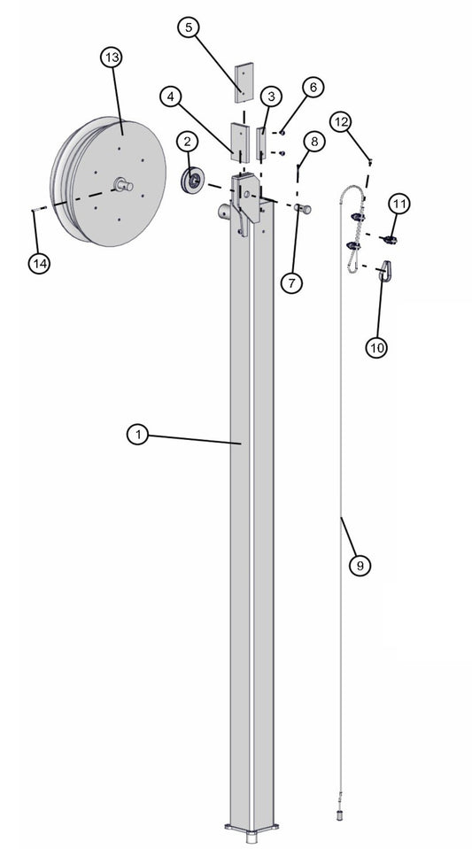 Section 4 Cord Reel Assembly Parts for Maxi-Lite FCS AS3000 (0001MXL10 TO 9999MXL13) by Allmand