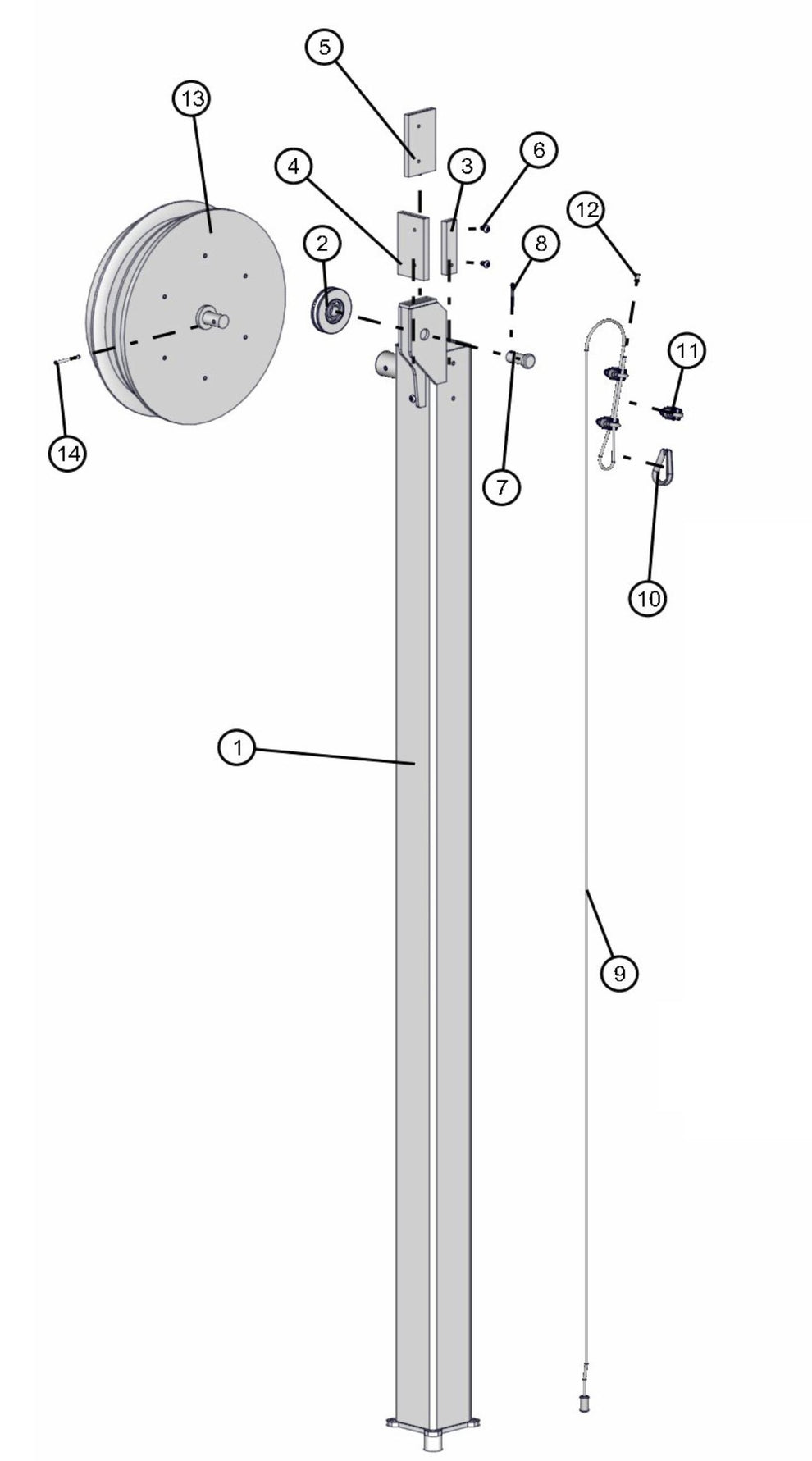 Section 4 Cord Reel Assembly Parts for Maxi-Lite FCS AS3000 (0001MXL10 TO 9999MXL13) by Allmand