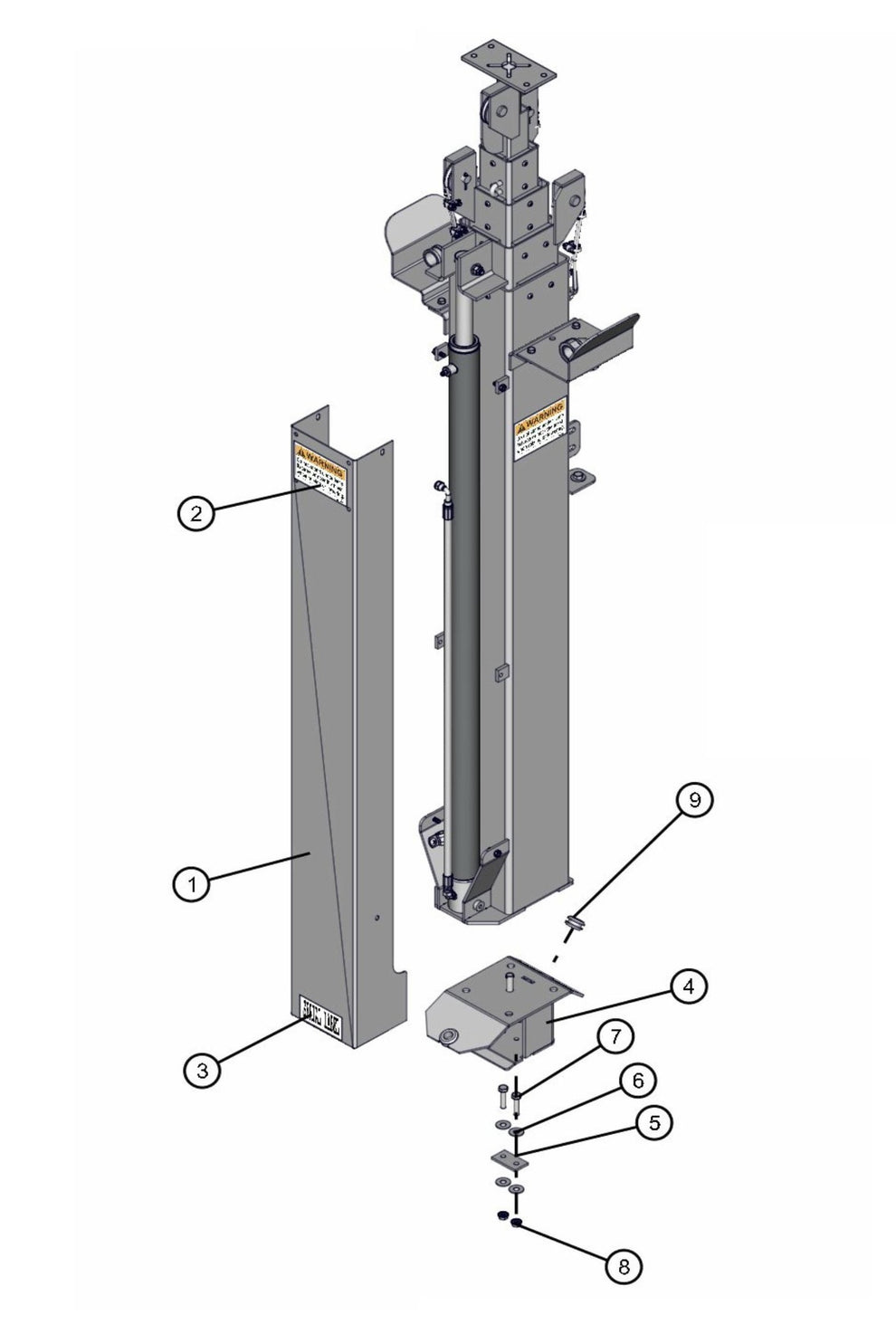 Tower Pedestal VT2 Assembly Parts for FCS Maxi-Lite 15-20KW (0001LV10 to 9999MLV12) by Allmand