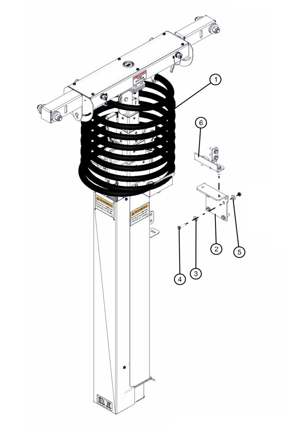 Nycoil and Tower Mount VT2 Assembly Parts for FCS Maxi-Lite 15-20KW (0001LV10 to 9999MLV12) by Allmand