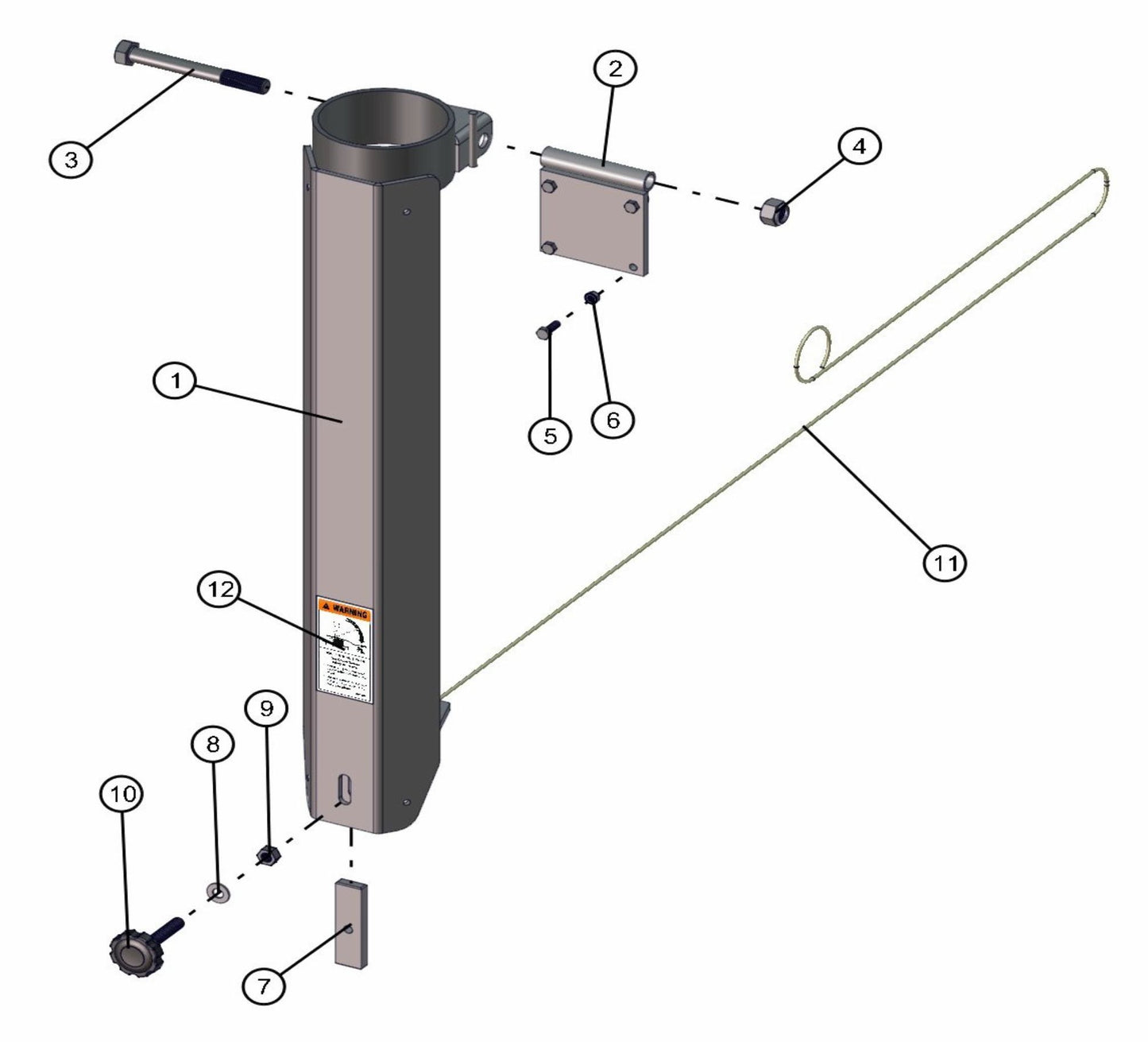 Manual Laydown Tower Pivot Section Assembly Parts for FCS Maxi-Lite 15-20KW (0001LV10 to 9999MLV12) by Allmand