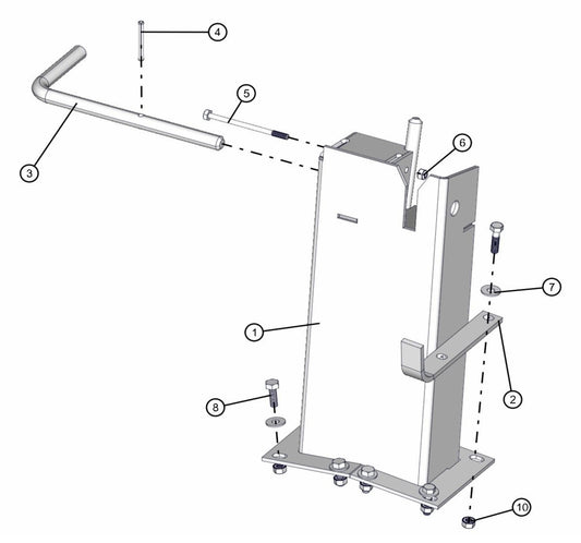 Extended Rear Tower Support Assembly Parts for FCS Maxi-Lite 15-20KW (0001LV10 to 9999MLV12) by Allmand