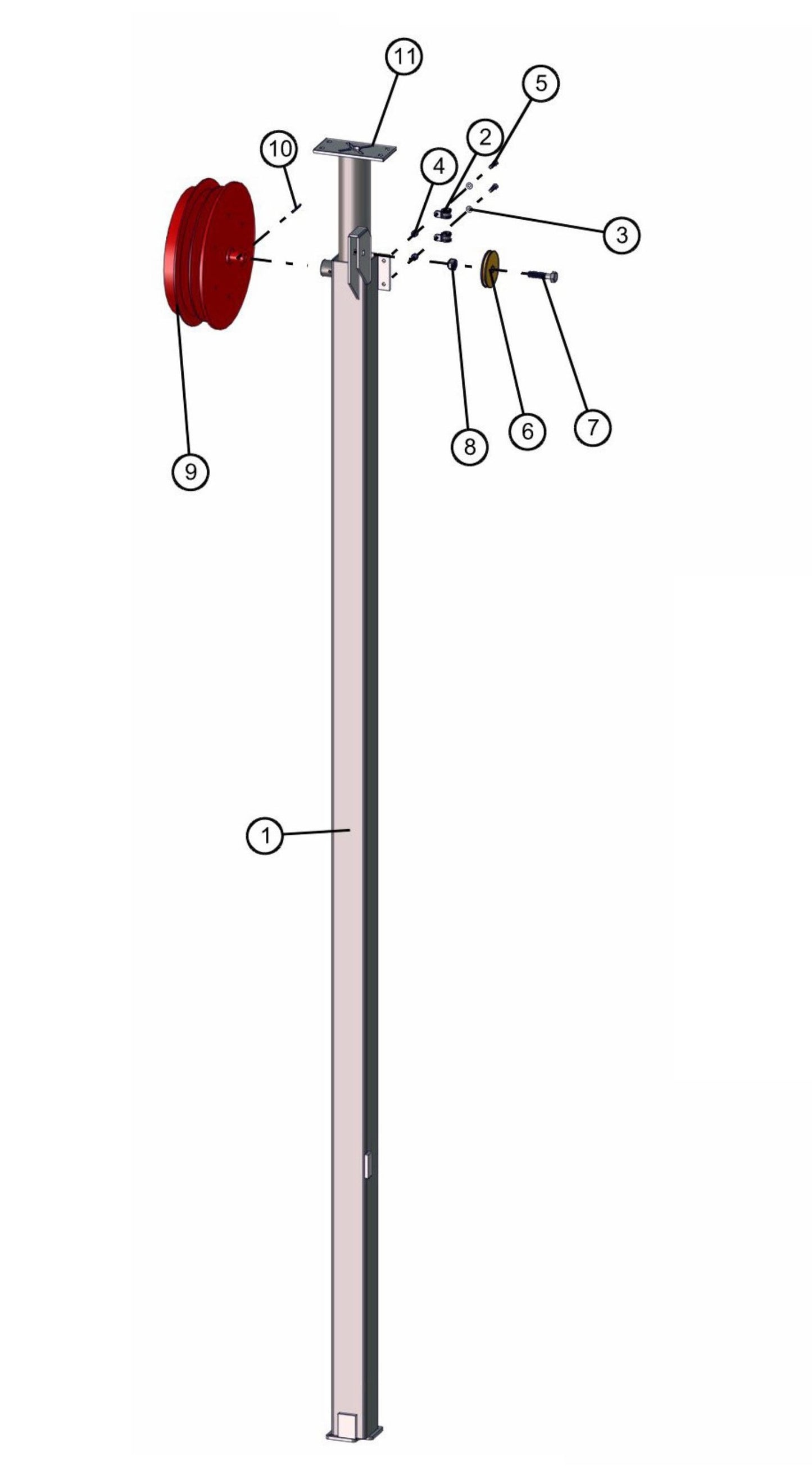 Electric Laydown Tower Section 2 & 3 Assembly Parts for FCS Maxi-Lite 15-20KW (0001LV10 to 9999MLV12) by Allmand
