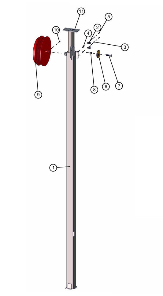 Electric Laydown Tower Section 2 & 3 Assembly Parts for FCS Maxi-Lite 15-20KW (0001LV10 to 9999MLV12) by Allmand