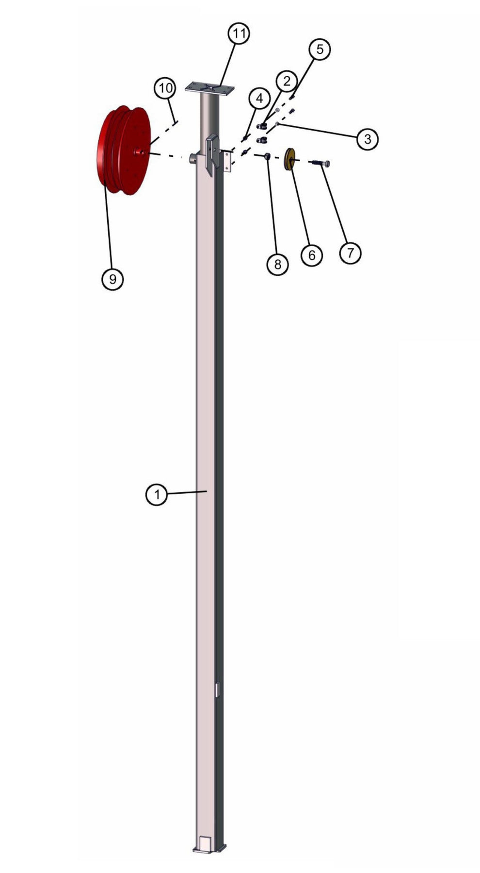 Electric Laydown Tower Section 2 & 3 Assembly Parts for FCS Maxi-Lite 15-20KW (0001LV10 to 9999MLV12) by Allmand