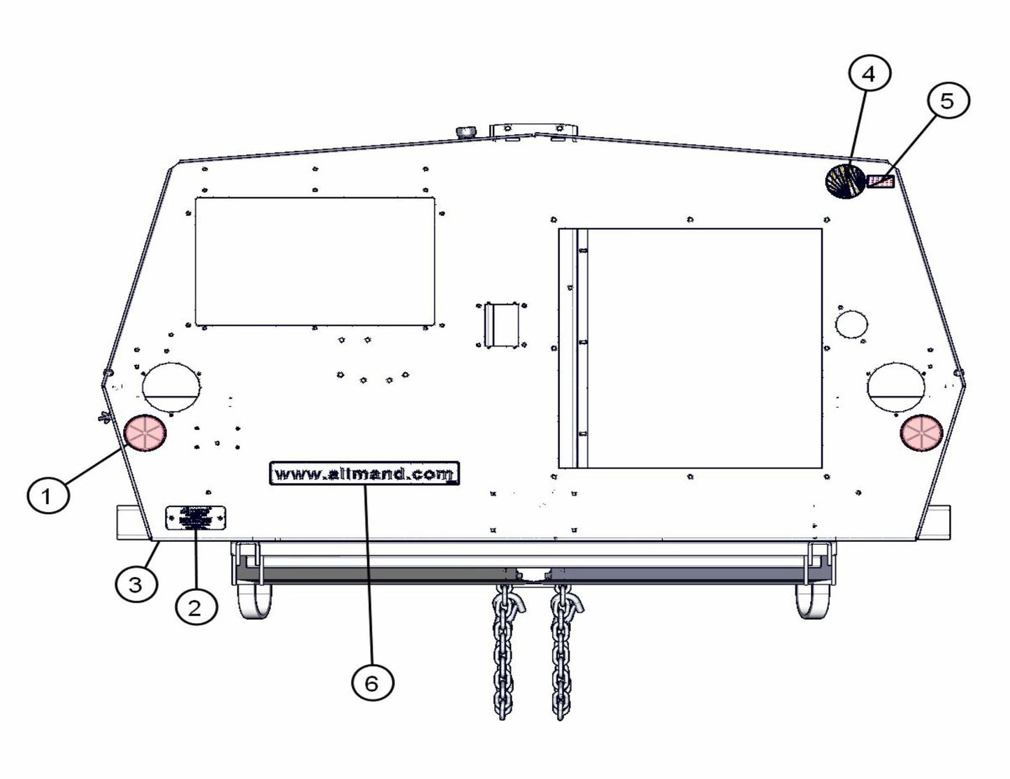 Frame Rear Assembly Parts for FCS Maxi-Lite 15-20KW (0001LV10 to 9999MLV12) by Allmand