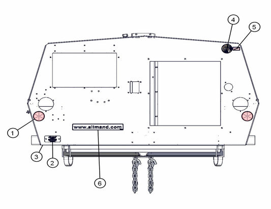 Frame Rear Assembly Parts for FCS Maxi-Lite 15-20KW (0001LV10 to 9999MLV12) by Allmand
