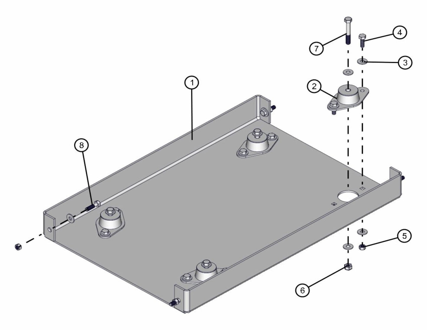 Kubota Containment Tray Engine Pan Assembly Parts for FCS Maxi-Lite 15-20KW (0001LV10 to 9999MLV12) by Allmand