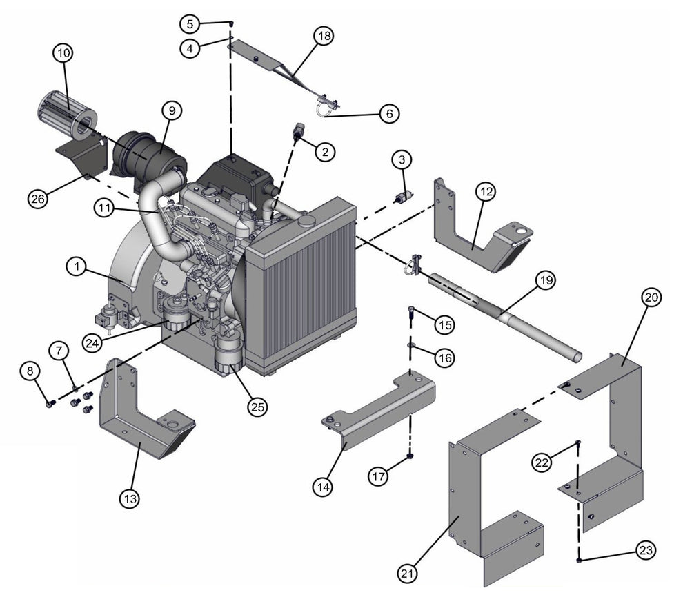 Kubota Engine Assembly Parts for FCS Maxi-Lite 15-20KW (0001LV10 to 9999MLV12) by Allmand