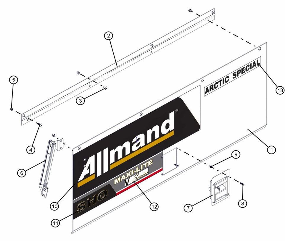 Right Door Assembly Parts for FCS Maxi-Lite 15-20KW (0001LV10 to 9999MLV12) by Allmand
