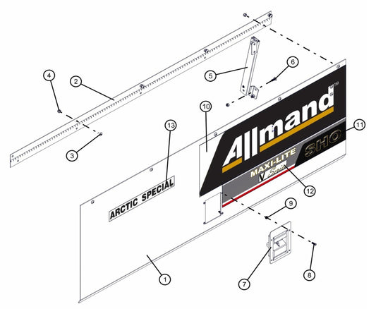 Left Door Front Assembly Parts for FCS Maxi-Lite 15-20KW (0001LV10 to 9999MLV12) by Allmand