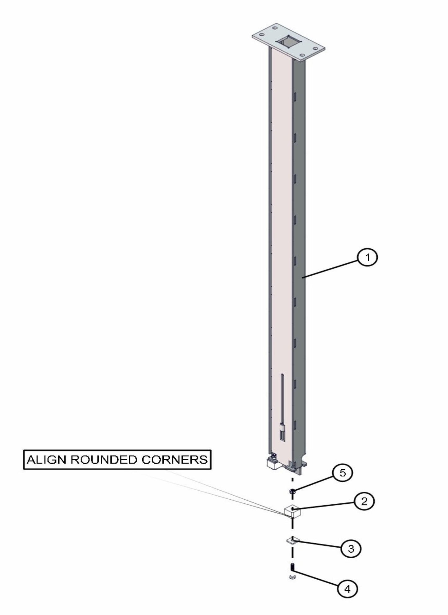 Vertical Tower VT1 Section 7 Assembly Parts for FCS Maxi-Lite 15-20KW (0001LV10 to 9999MLV12) by Allmand