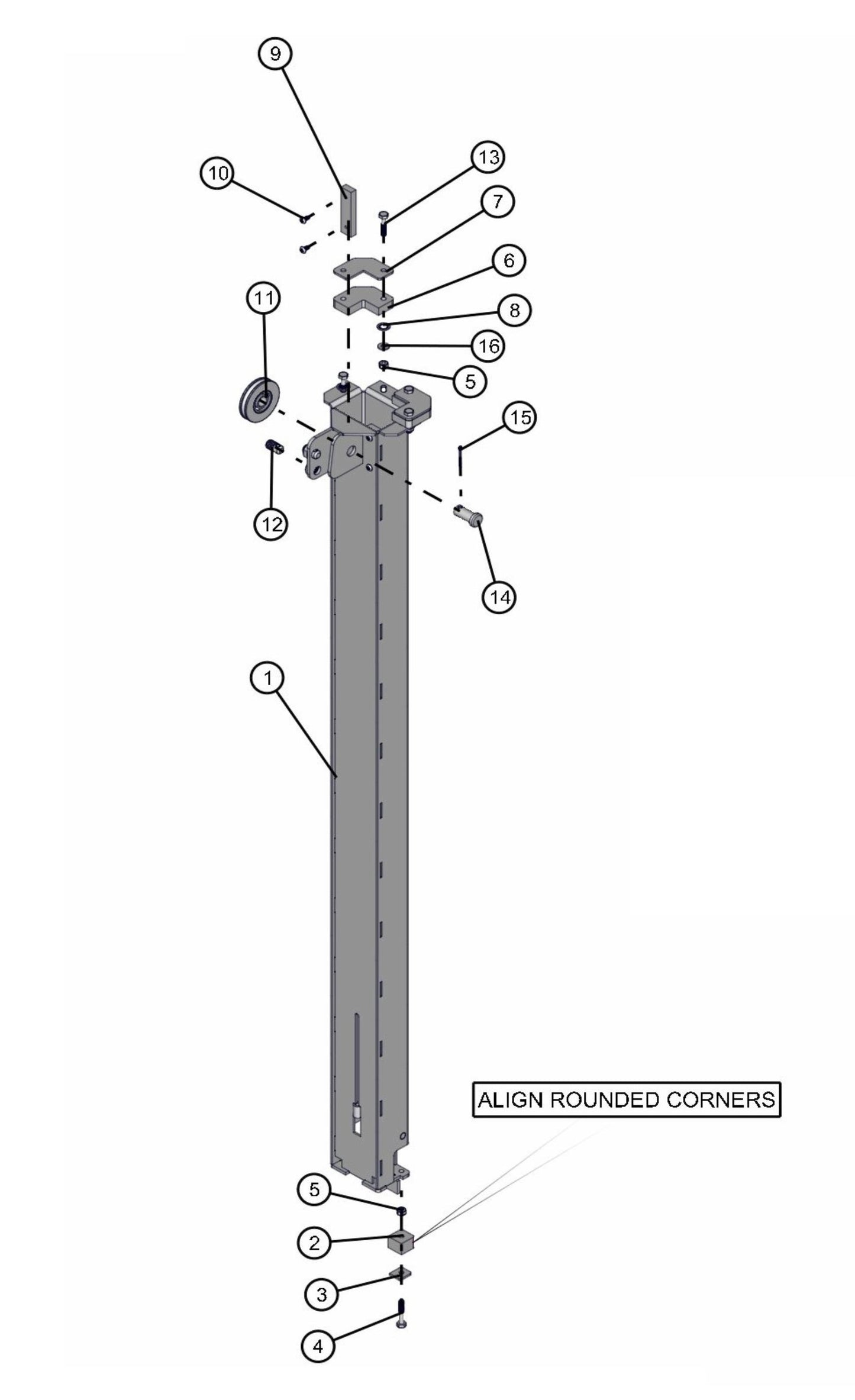 Vertical Tower VT1 Section 6 Assembly Parts for FCS Maxi-Lite 15-20KW (0001LV10 to 9999MLV12) by Allmand