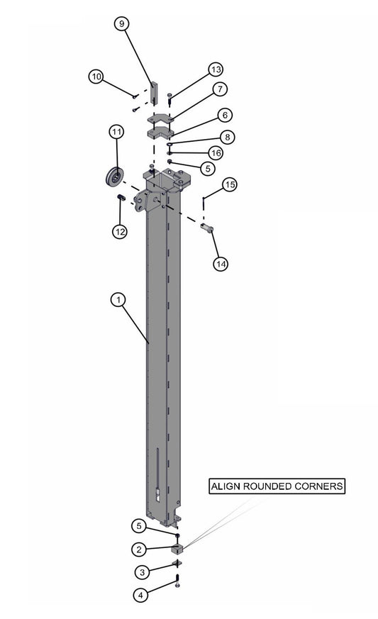 Vertical Tower VT1 Section 6 Assembly Parts for FCS Maxi-Lite 15-20KW (0001LV10 to 9999MLV12) by Allmand