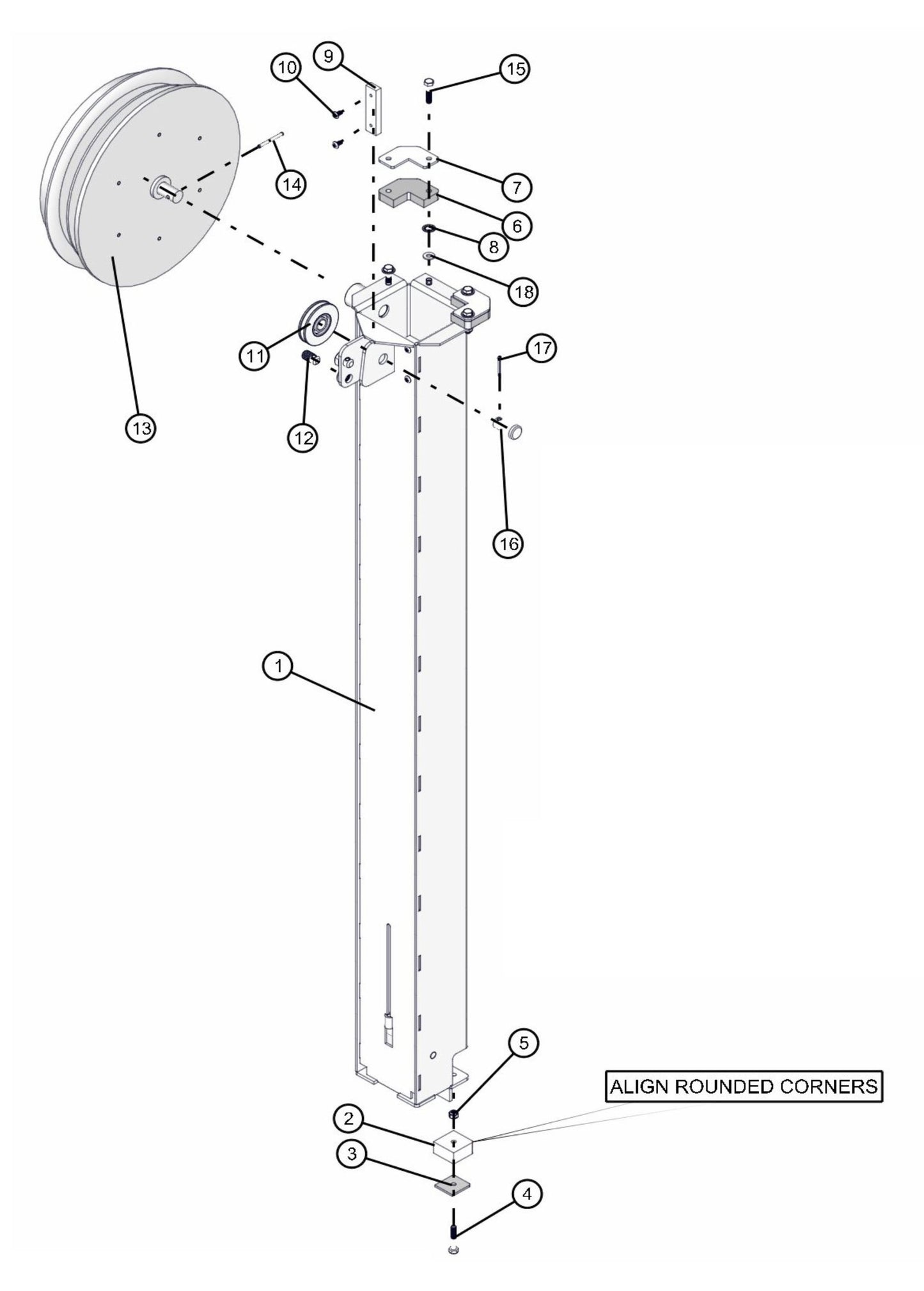 Vertical Tower VT1 Section 4 Assembly Parts for FCS Maxi-Lite 15-20KW (0001LV10 to 9999MLV12) by Allmand