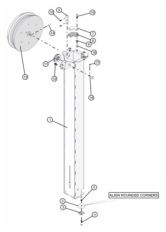 Vertical Tower VT1 Section 4 Assembly Parts for FCS Maxi-Lite 15-20KW (0001LV10 to 9999MLV12) by Allmand
