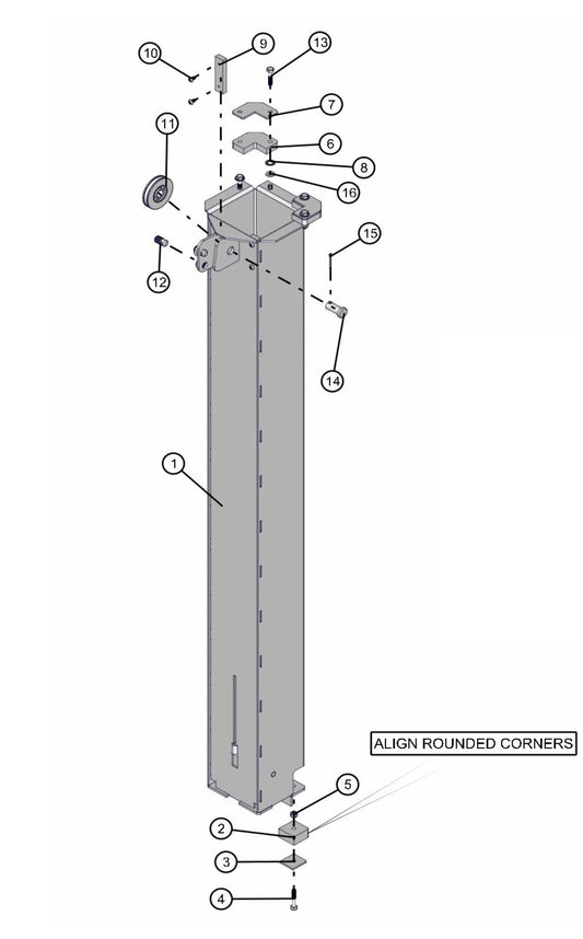 Vertical Tower VT1 Section 3 Assembly Parts for FCS Maxi-Lite 15-20KW (0001LV10 to 9999MLV12) by Allmand