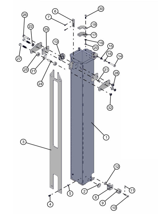 Vertical Tower VT1 Section 2 Assembly Parts for FCS Maxi-Lite 15-20KW (0001LV10 to 9999MLV12) by Allmand