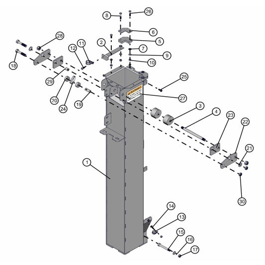 Vertical Tower VT1 Section 1 Assembly Parts for FCS Maxi-Lite 15-20KW (0001LV10 to 9999MLV12) by Allmand