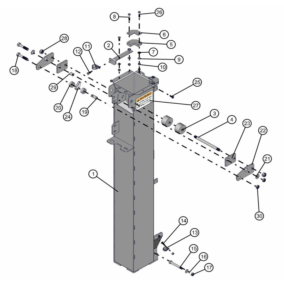 Vertical Tower VT1 Section 1 Assembly Parts for FCS Maxi-Lite 15-20KW (0001LV10 to 9999MLV12) by Allmand