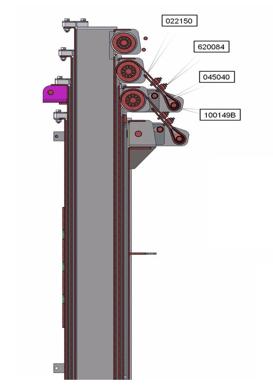 Cable Routing Sections 1-4 Vertical Tower VT1 Assembly Parts for FCS Maxi-Lite 15-20KW (0001LV10 to 9999MLV12) by Allmand