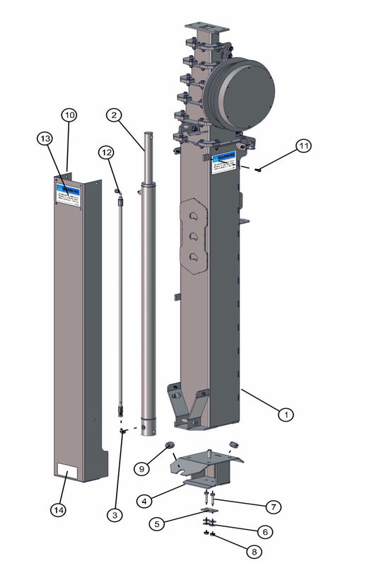 Vertical Hydraulic Tower VT1 Assembly Parts for FCS Maxi-Lite 15-20KW (0001LV10 to 9999MLV12) by Allmand