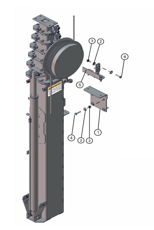 Vertical Hydraulic Tower Mount VT1 Assembly Parts for FCS Maxi-Lite 15-20KW (0001LV10 to 9999MLV12) by Allmand