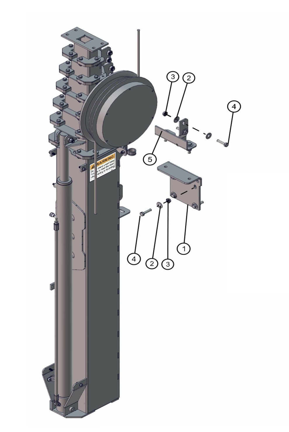 Vertical Hydraulic Tower Mount VT1 Assembly Parts for FCS Maxi-Lite 15-20KW (0001LV10 to 9999MLV12) by Allmand