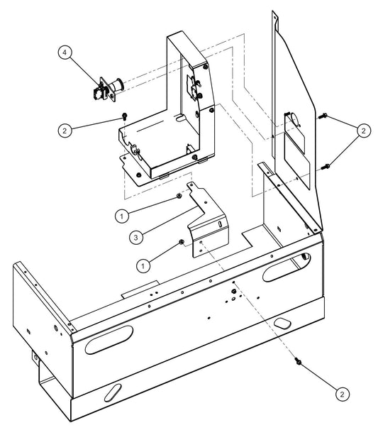 Control Box and E-Stop Mounting Group Assembly Parts for Maxi-Power 8XR Mobile Generator Parts By Allmand