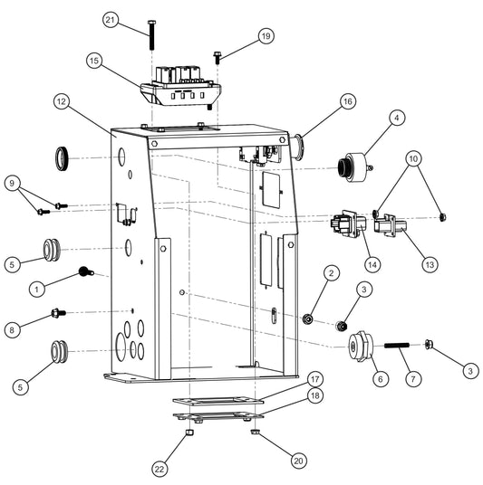Control Box Interior Group Assembly Parts for Maxi-Power 8XR Mobile Generator Parts By Allmand