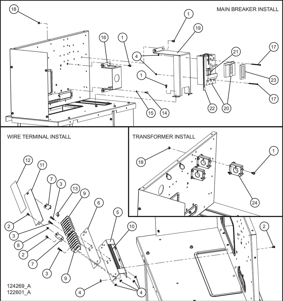 Control Box Interior Assembly Group (3 of 3) Parts for MAXI-POWER 45 (MP45) (49-000001 and UP) by Allmand