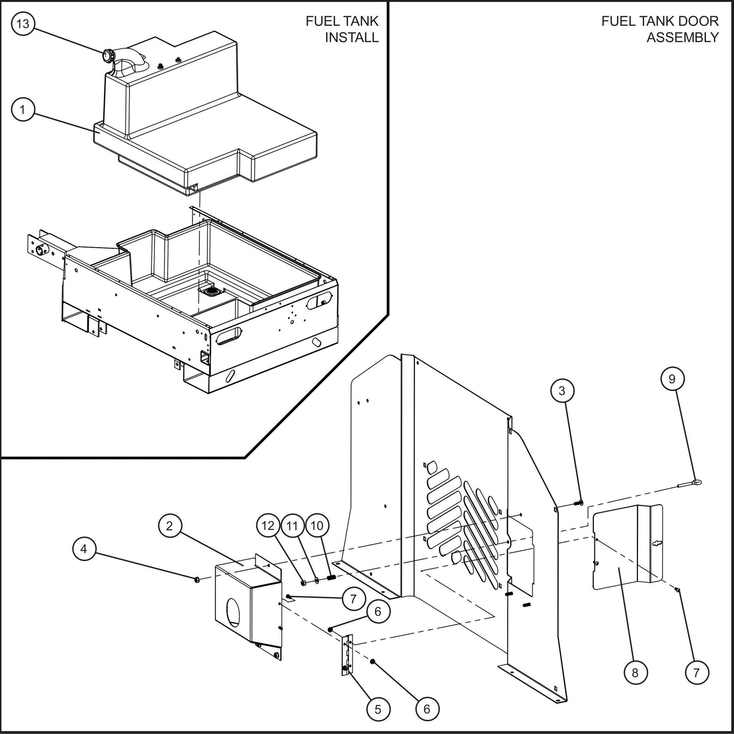 Fuel Tank Assembly Parts for Maxi-Power 8XR Mobile Generator Parts By Allmand