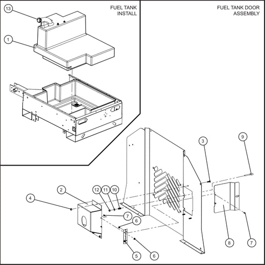 Fuel Tank Assembly Parts for Maxi-Power 8XR Mobile Generator Parts By Allmand