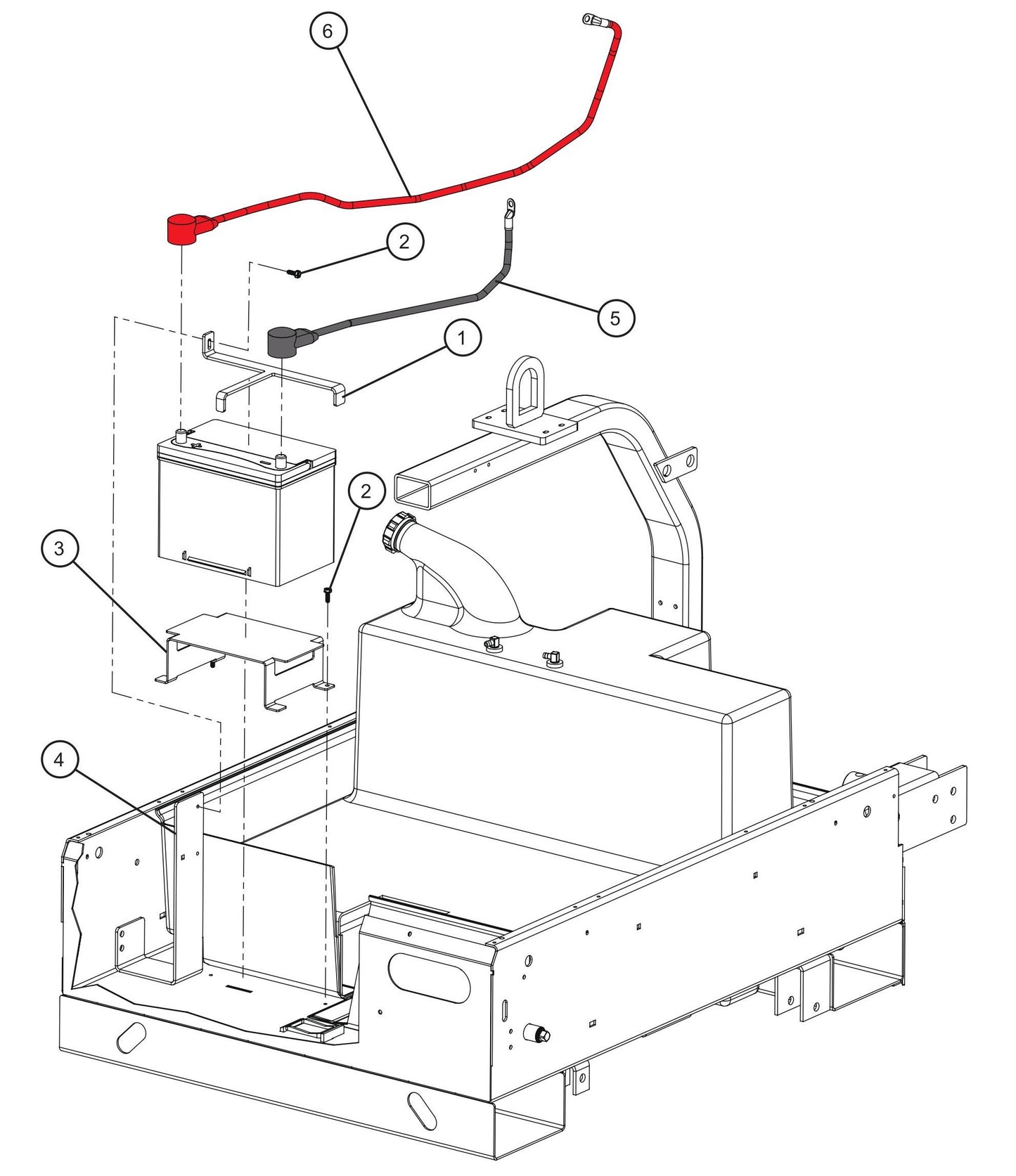 Battery Cables Install Group Assembly Parts for Maxi-Power 8XR Mobile Generator Parts By Allmand